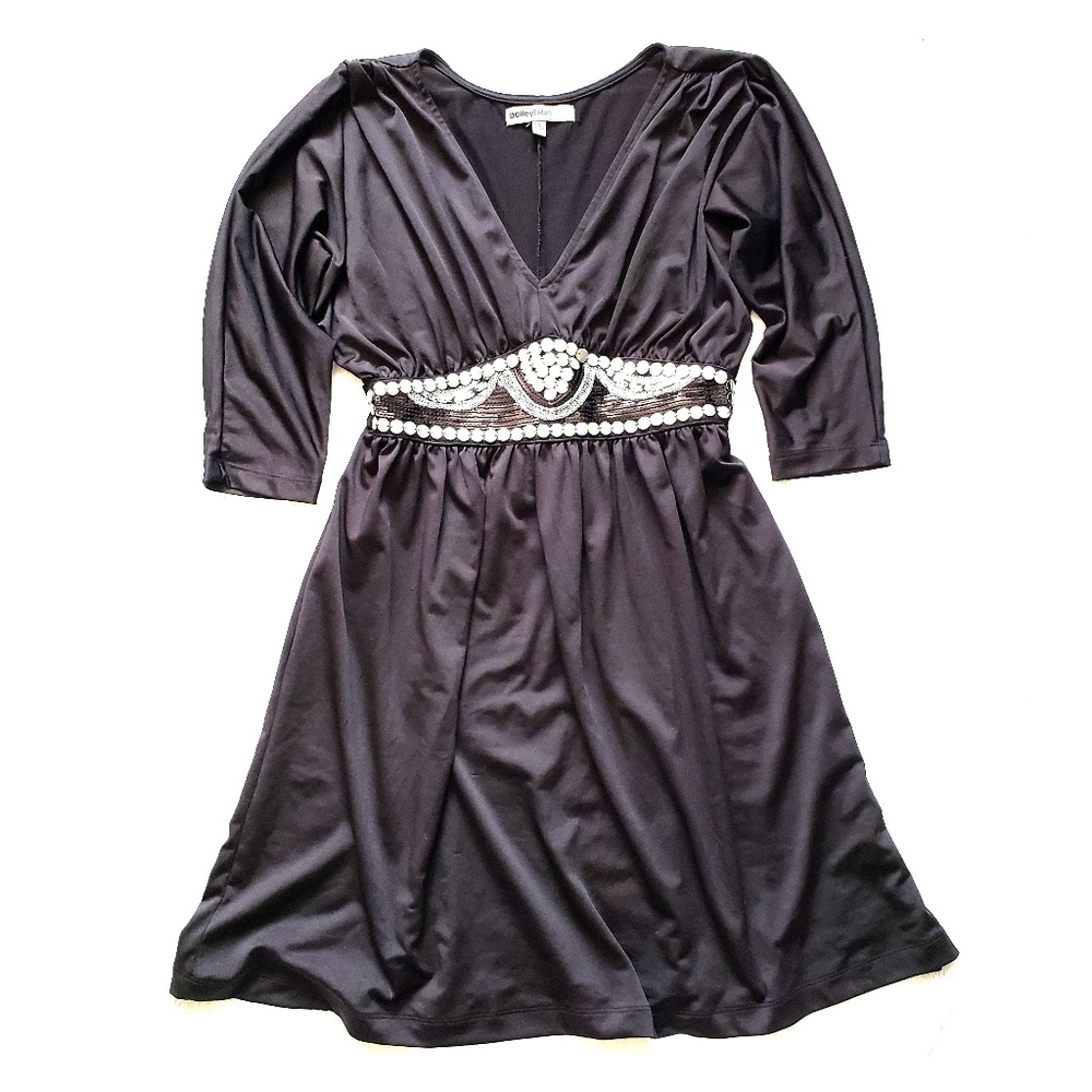 Black dress with metal embellishment